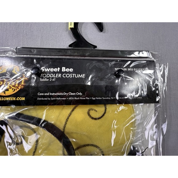Spirit Halloween Sweet Bee Costume Toddler 2T-4T Dress Up Play New - Picture 7 of 8